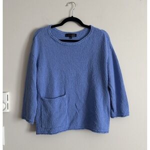 Liv by Habitat Clothes Chunky Knit Sweater Small Blue‎ Pocket Coastal Hippie